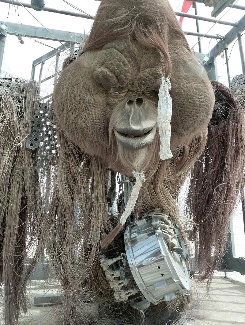 OraculTang's head and exposed mechanical frame